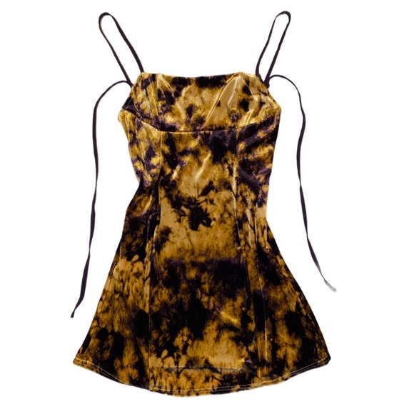 Urban Outfitters Dresses Y2k Style Gold Purple Acid Wash Velvet